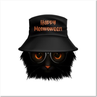 Happy Halloween Black Cat Posters and Art